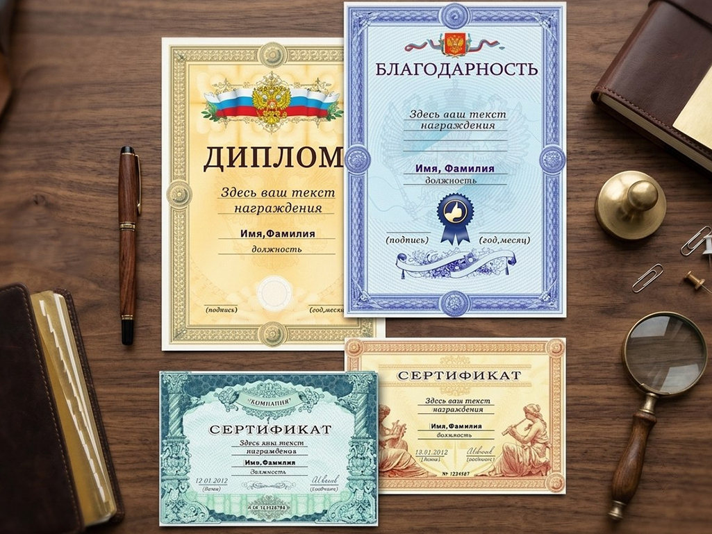 Грамоты, дипломы, сертификаты, открытки
