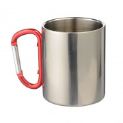 Кружка металлическая хром с ручкой карабин