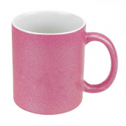 Кружка глиттер розовая, золото, серебро