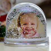 Шар водяной акриловый с белыми снежинками